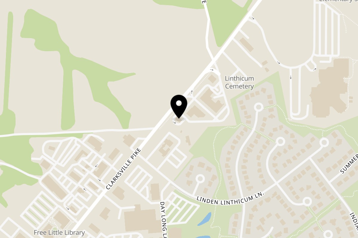 Map showing the location of Blowfish Poké Hawaiian Grill Clarksville on 12175 Clarksville Pike #206 in Clarksville